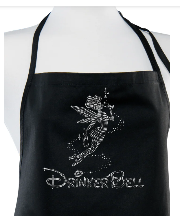 Rhinestone Blk Apron