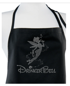 Rhinestone Blk Apron
