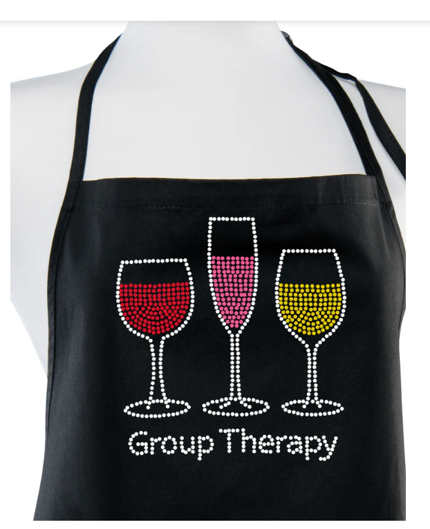 Rhinestone Blk Apron