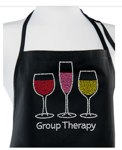 Rhinestone Blk Apron