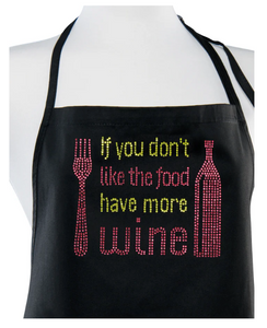 Rhinestone Blk Apron