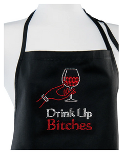 Rhinestone Blk Apron
