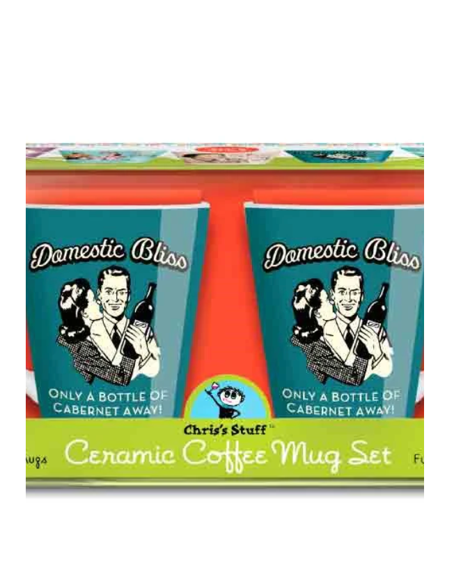Set of Two Retro Coffee Cups